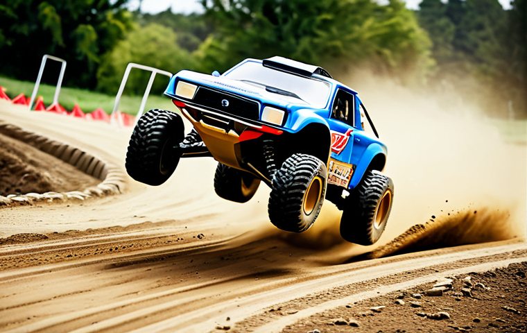 RC카와 관련된 인기 프로그램 - **Prompt:** "A detailed, customized RC car with a striking paint job, displayed on a workbench with ...