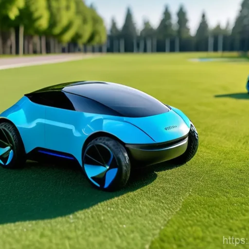 RC카와 AI 기술의 접목 - **AI RC Car - Autonomous Obstacle Navigation:**
"A sleek, futuristic AI-equipped remote control ...