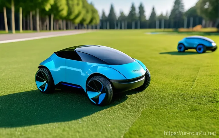 RC카와 AI 기술의 접목 - **AI RC Car - Autonomous Obstacle Navigation:**
"A sleek, futuristic AI-equipped remote control ...