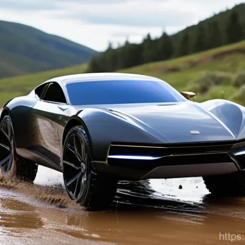Home 21 RC카의 신기술 적용 사례 - **Prompt 1: The Apex of Control and Durability**
"A sleek, futuristic remote-control car, made o...