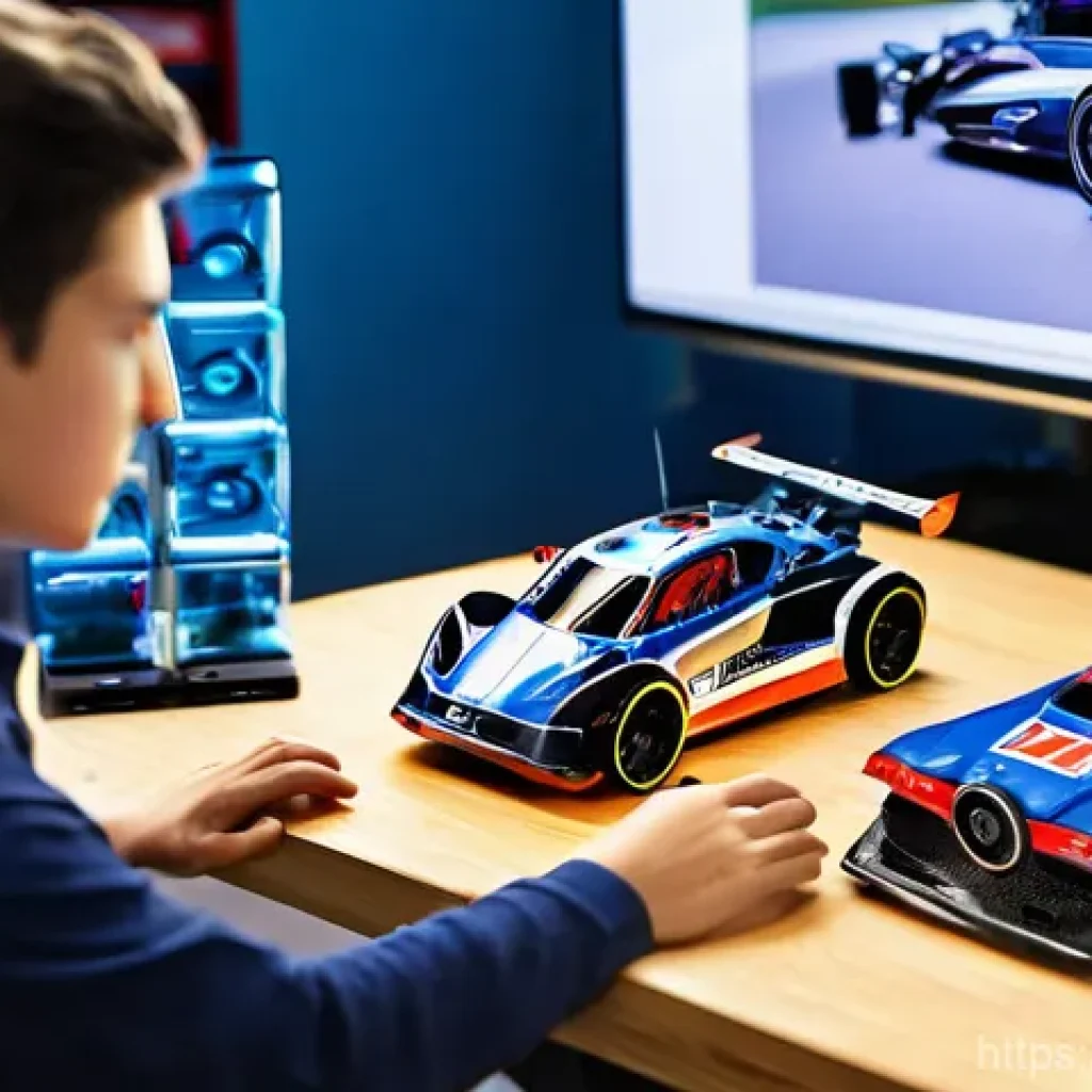 RC카의 전용 소프트웨어 리뷰 - **Prompt 1: The Firmware Upgrade Breakthrough**
"A vibrant, eye-level shot of a clean, futuristi...